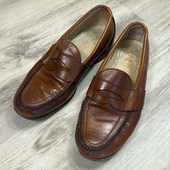 Cole Haan Handsome Old Money Brown Leather Slip-On Penny Loafers Shoes / Men’s 8 - Picture 1 of 8
